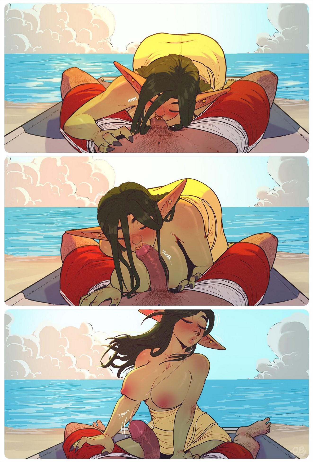 [Orcbarbies] Beach Day in Xhorhas (Cómics Pornos)